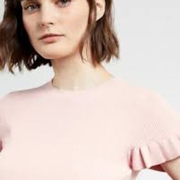 Ted Backer Frill Rib Knit Top  Women  Size S - Picture 3 of 9